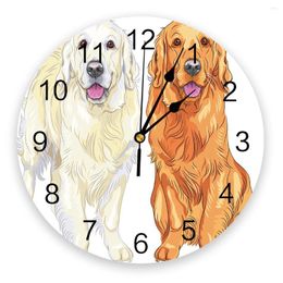 Wall Clocks Dog Yellow Cute Modern Clock For Living Room Stickers Home Decor Dining Digital