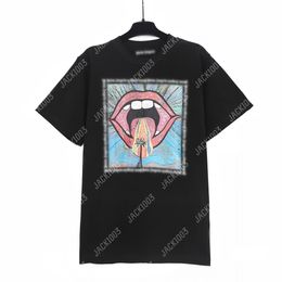 Palm 24SS Summer Rainbow Letter Printing Logo T Shirt Boyfriend Gift Loose Oversized Hip Hop Unisex Short Sleeve Lovers Style Tees Angels 2258 FAE