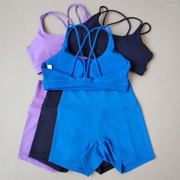 Active Sets Gym 2-Piece Women Yoga Suit Shorts Running Exercise Pilates Sexy Fitness Fashionable Spicy Girl Sportswear Set Soft