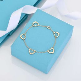 Fashion Designer Bracelet for Women t Series High-quality Rose Gold Plated Love Charms Bracelets Holiday Party Gift with Box