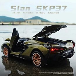 Diecast Model Cars 1/32 Scale Sian FKP37 Automotive Alloy Toy Metal Die Casting Model Car with Soft Sound Function Childrens Birthday Gift Sports Car WX