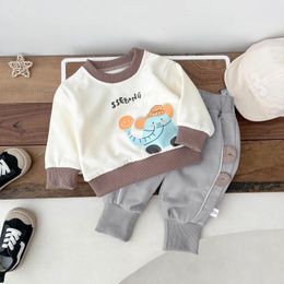 Clothing Sets Spring And Autumn Born Baby Girls Boys Two Piece Set Long-sleeved Cute Printing O-neck Cotton Korean Fashion Soft Casual