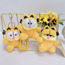 Kawaii Anime Cartoon Yellow Cat Cute Plush Toys Doll Keychain Creative Backpack Pendant Decoration Kids Children Girls Boys Gifts