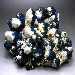 Decorative Figurines 1764g Blue Fluorite On Milch/Smoky Quarz Point - Crystals And Stones Healing Mineral Specimen Home Decor Feng Shui