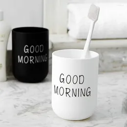 Cups Saucers Travel Portable Good Morning Mouthwash Cup For Children Brushing Plastic Toothbrush Bathroom Accessories