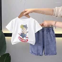 Clothing Sets Kids Set 2024 Summer Baby Boy Clothes 1 To 2 Years Breathable Skateboard Round Neck Short Sleeved T-shirts And Shorts Outfit