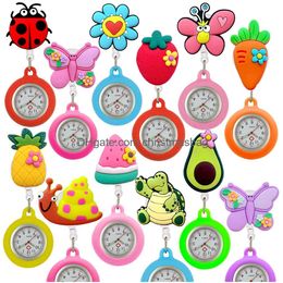Other Office School Supplies Lovely Cartoon Animals Fruits Sunflowers Colourf Butterfly Retractable Nurse Doctor Hospital Medical Fob Otkep