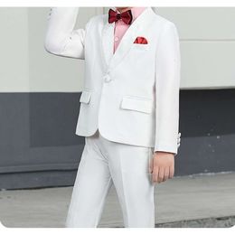 Gentleman Formal Blazer Jacket Pants Tie 3Pcs Photograph Wedding Suit For Boys Kids Birthday Dress Ceremony Costume