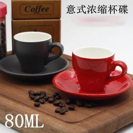 Mugs Design Colourful Coffee Set Cup And Saucer Underglazed Low Procelain Cappuccino Latte 80ml