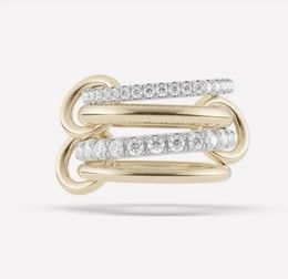 Halley Gemini Spinelli Kilcollin rings brand designer New in luxury fine Jewellery gold and sterling silver Hydra linked ring 18K GOLD