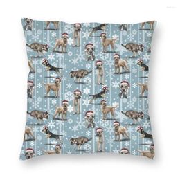 Pillow The Christmas Border Terrier Puppy Cover 45x45 Decoration 3D Print Pet Dog Throw Case For Car Two Side