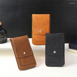 Storage Bags Mobile Phone Waist Bag For Mens Card Holder Packs Magnetic Flip Cover Hanging Belt Pouch Portable With