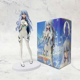 Action Toy Figures Blue haired girl 22cm 2023 New Anime EVA kawaii figure PVC model toys doll collect ornaments gifts box-packed Y240516