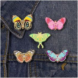 Pins, Brooches Pin For Women Men Fashion Insect Butterfly Enamel Crafts Art Coat Shirt Jewellery Metal Bag Decor And Pins Sale Drop Del Dhk2D