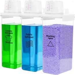 Liquid Soap Dispenser Airtight Laundry Detergent Container For Room Organization With 4 Removable Labels