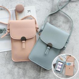 Shoulder Bags Transparent Retro Simple Mobile Phone Bag 2024 Women PU Chain Messenger Small Flap Mini