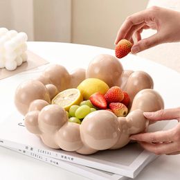 Plates Creative Ceramic Exquisite Fruit Bowl Living Room Home High-end Coffee Table Ornaments Qingshe Dried Fruits Tray