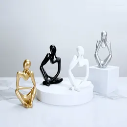 Decorative Figurines Thinker Figurine Statue Abstract Yoga Resin Handmade Crafts Sculpture Home Decor Interior Office Desktop Ornaments