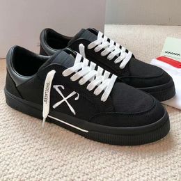 Designer Low Top Vulcanised Series Sneakers Leather And Cotton Panels Low-Top Sneakers Embroidered Arrow Logo Vulcanised Rubber Sole Couples Sneakers Size 35-45