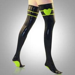 100% Pure Latex Rubber Black Socks Comfortable Tight Long 0.4mm S-XXL-fetish Party