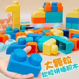 Other Toys DIY baby soft rubber large particle brick model toy DIY building block early education toy is safe and non-toxic S245163 S245163