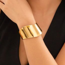 Vintage Irregular Cuff Wide Bracelets Bangles For Women Hip Hop Fashion Gold Silver Colour Bracelets Punk Men Jewellery