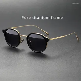 Sunglasses Pure Titanium Frame For Outdoor Driving Cycling Sun Protection UV Trendy Fashionable Men Women