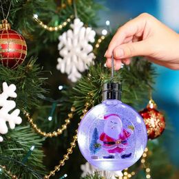 Party Decoration Glowing Christmas Ball Curtain String Light Santa Claus Inflatable Decorated Transparent Lighted Pendants Outdoor Gifts