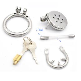 Male Slave Super Mini Chastity Cage Stainless Steel Chastity Device Penis Cage Cock Ring With Lock Sex Toys For Men BDSM Sissy