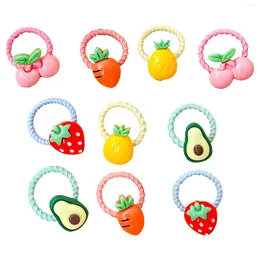 Dog Apparel 10pcs/pack Accessories Colourful Kids Cute Cartoon Girl Hair Band Elastic Small Rope With Charms Soft Toddlers Tie Ring
