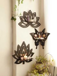 Storage Holders Racks Lotus Crystal Corner Shelf Wooden Butterfly Wall Shelves Essential Oil Display Stand Witchy Room Decor Aesthetic for Living H240516