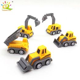 Diecast Model Cars HUIQIBAO 5-piece educational childrens toy engineering vehicle model five small trucks excavator crane dump truck WX