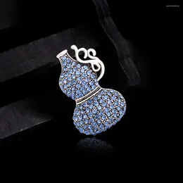 Brooches Alloy Women Fully-drilled Calabash Solid Color Rhinestone Elegant Pins Daily Wear