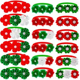 Dog Apparel 60PCS Christmas Decorate Bowtie Flower Collar Small Cat Bow Ties Festival Supplies Accessories For Puppy