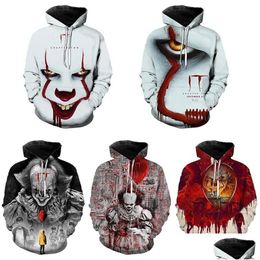 Herren Hoodies Sweatshirts Ankunft It Kapitel zwei Film Pennywise Clown Stephen King 3d Hoodie Männer Mode Persönlichkeit Hip Hop Cool Drop otr2u