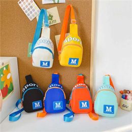 Backpacks Cute Fashion Letter Childrens Boys and Girls Chest Cross Body Bag Travel Safety Belt Bag Childrens Adjustable Zipper Backpack d240516