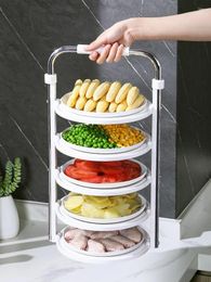 Kitchen Storage Creative Pot Side Dishes Racks Home Preparation Foldable Multi-layer Organiser Accessories Tool