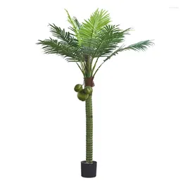 Decorative Flowers Simulated Coconut Tree Tropical Green Plant Fake Potted