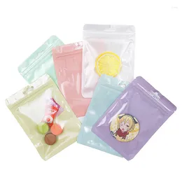 Storage Bags 10pcs Matte Pink Green White Flat Gift Cosmetics Jewelry Pouches Smell Proof Aluminum Foil Package Bag
