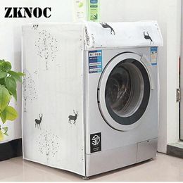 Storage Bags Front Loading Transparent Washing Machine PEVA Dust Dirt Floral Printed Cover Waterproof Sunscreen Organiser For Drum Type