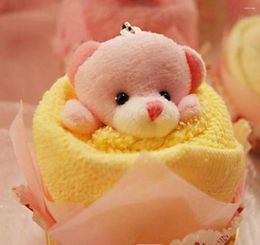Party Favor Lovely Teddy Bear Cake Towel 30 30cm Mini Wedding Christmas Valentines Birthday Gifts Baby Shower Favors Gift Souvenirs