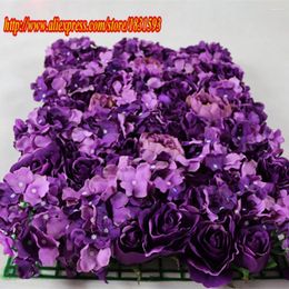 Decorative Flowers 10pcs/lot Artificial Rose Hydrangea Peony Wedding Flower Wall Backdrop Decoration Table Centrepiece Ball Runner TONGFENG