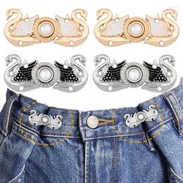 Brooches Detachable Retro Metal Buttons Snap Fastener Pants Pin For Jeans Retractable Button Sewing-Free Buckles Perfect Fit Reduce Waist