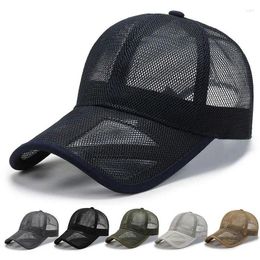 Ball Caps Men's And Women's Mesh Baseball Hat With Hollow Eaves Sun Spring/Summer Breathable Truck Driver