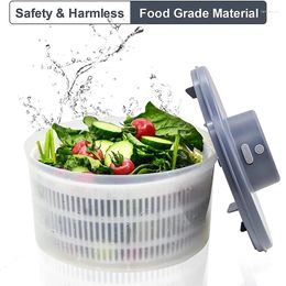 Plates Electric Salad Spinner-Lettuce Vegetable Dryer USB Rechargeable Quick Drying Lettuce Fruit Spinner Material Bowl