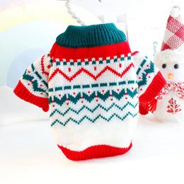 Dog Apparel Christmas Clothes Knitted Striped Sweaters Dogs Clothing Fashion Casual Fireworks Thick Warm Teddy Autumn Winter Ropa Perro