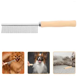 Dog Apparel Pet Cat Comb Wooden Handle Single Row Combing Smoothing Kitten For Dogs Combs Indoor Cats Compact Hair Convenient