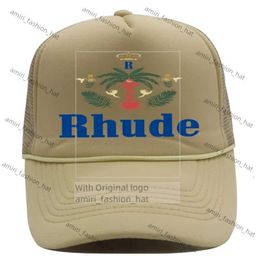 RHUDE Cap Mens Designer Hat Casquette Womens Sun Hats Fashion Trend Street Ball Caps Baseball Hats Sports Summer Beach Netting Breathable Couple Cap 6ee1