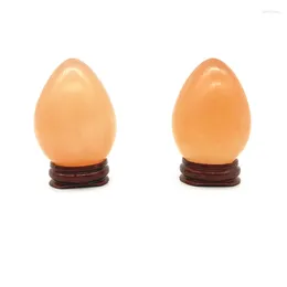 Decorative Figurines Drop 1PC Natural Orange Selenite Egg Stone Polished Gypsum Crystal Shape Gemstone Stones And Crystals