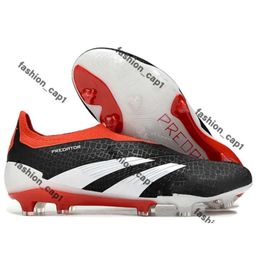 Quality preditor football boots 30th Anniversary Tongue Fold Laceless Laces FG Mens Soccer Cleats Comfortable Training Leather predetor elite cleats Shoes 958